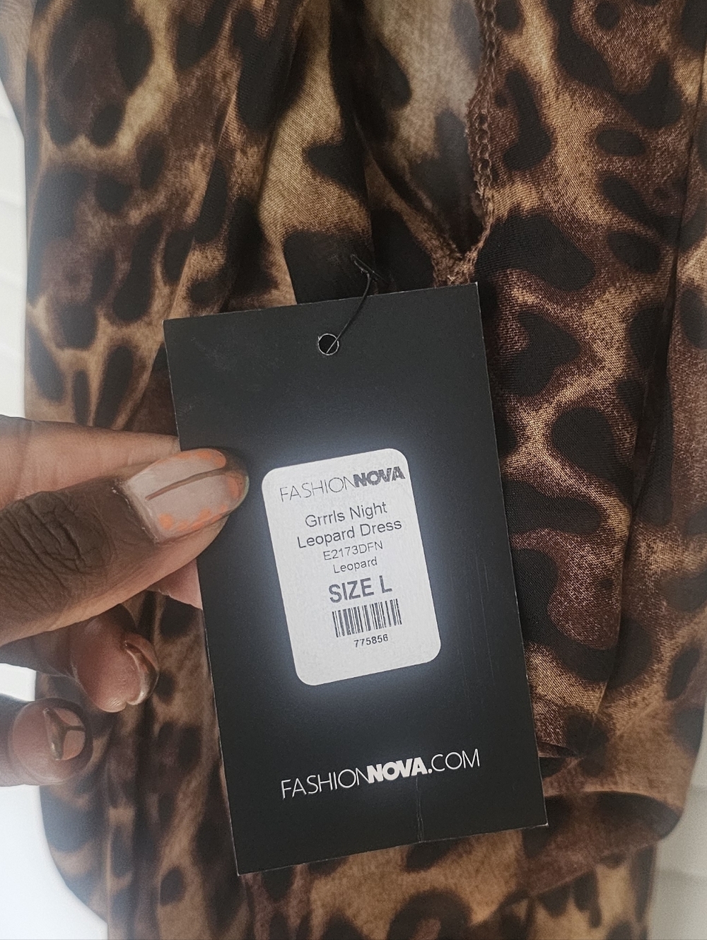 Fashion Nova Leopard Print Cowl Midi Dress - Brown/Tan - Picture 7 of 9